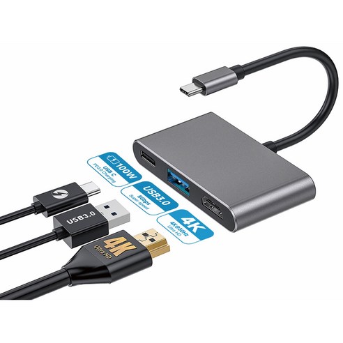 아이무버 Type-C 3in1 멀티허브 HDMI USB3.0 100W pd 충전