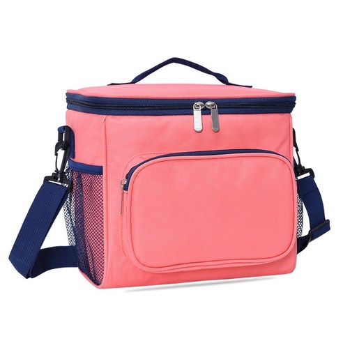 [SW] 피크닉 점심 가방 옥스포드 헝겊 절연 가방 야외 점심 상자 가방 아이스 팩 여성을위한 열 가방 남자, pink, L