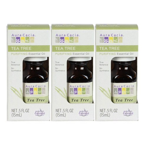 아우라카시아 퓨리파잉 에센셜 오일 티 트리, 3개, 15ml