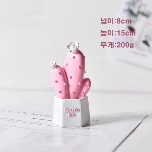 수기점포 미니 선인장 화분, 1개, 핑크3잎
