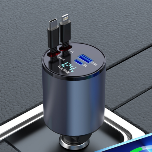 루마노키 100W 차량용 4포트 고속 충전기, C타입+애플 
차량용 전자기기