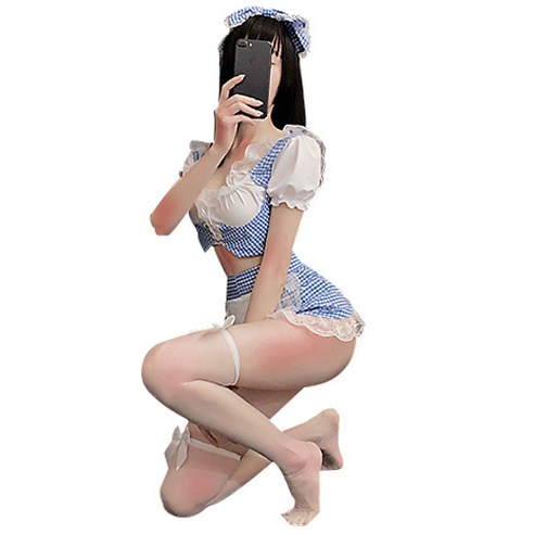 글램디브 섹시 체크 하녀 메이드복 코스프레 코스튬 AZ1307