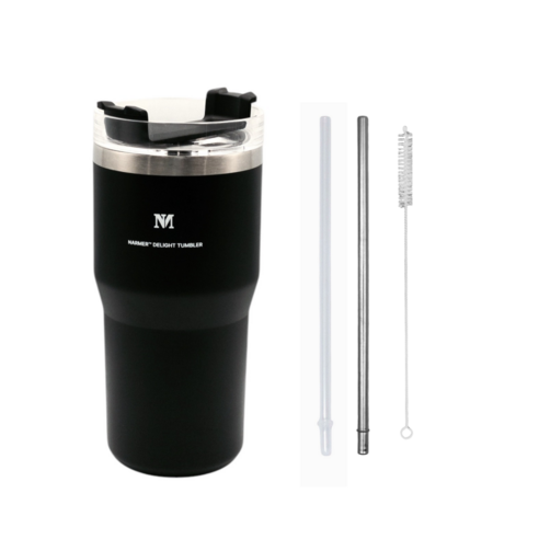 나르메르 뉴딜라이트 스텐 대용량 텀블러 600ml 리유저블컵, 모던블랙, 1개