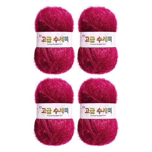 울클럽 별꽃수세미 DIY 고급수세미실 80g 4볼세트 + 동영상제공, 115라즈베리