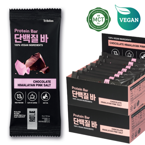 로틀 비건 단백질바 초콜릿 히말라야 핑크 솔트, 400g, 2박스