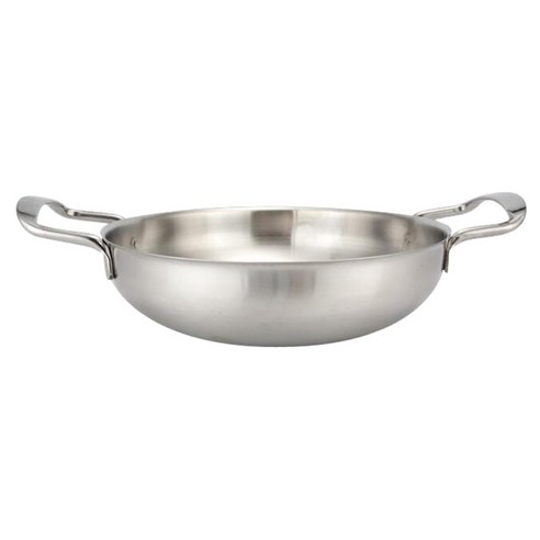 스테인레스 스틸 빠에야 팬 라운드 팬 주방 요리 냄비 조리기구 - 황금 22cm, 설명, 실버 20cm