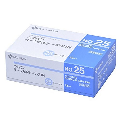 Nichiban Nonwoven Surgical Tape-21N 25mm Width 9m Roll 12 Rolls, 1개