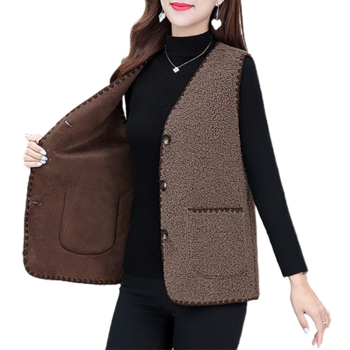 데일리 양털 뽀글이 조끼 여성용 3 Colors Women''s vest