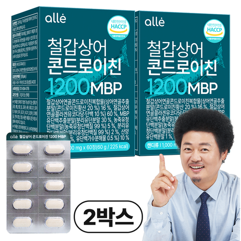 철갑상어 연골 콘드로이친 1200 MBP 식약청 HACCP 알레, 2개, 60정