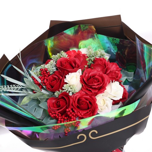 진짜 같은 아름다움과 영원한 사랑의 표시: 이지플 조화 비누꽃 영원한 사랑 장미 꽃다발