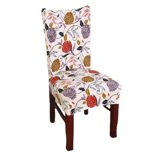 탄성 식사 의자 커버 결합 된 의자 커버 단색 간단한 현대 가구 의자 커버 호텔 의자 커버, 낭만적 인 꽃 언어, 适合普通椅子