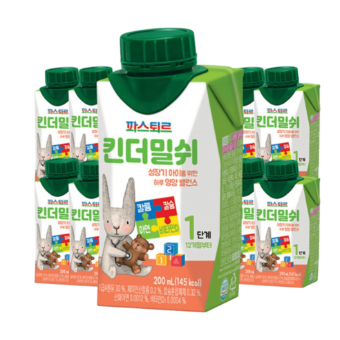 베비언스 킨더밀쉬 우유 1단계 200ml, 18개