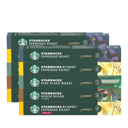 스타벅스 네스프레소 캡슐 커피 5종 세트 50캡슐 블론드 파이크 하우스블랜드 콜롬비아 베로나, 1세트