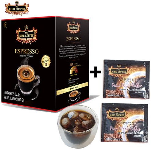 에스프레소  프리미엄 킹커피 에스프레소 TNI 100개입 + 퓨어블랙 커피2g X 2개, 1팩100개입