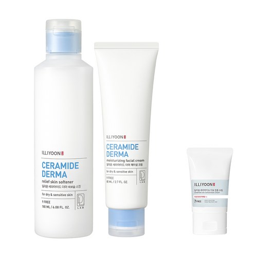일리윤 세라마이드 더마 기초 2종 세트 스킨 180ml+크림 80ml+선크림30ml