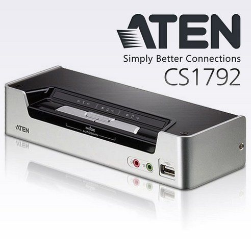 ATEN 에이텐 CS1792 HDMI KVM스위치 2.1 USB 오디오 케이블포함