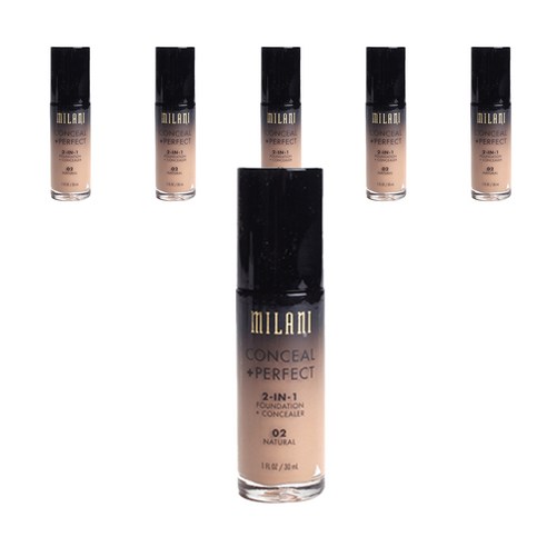 밀라니 컨실 +퍼펙트 2-in-1 파운데이션 + 컨실러 30ml, Natural, 6개