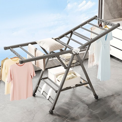 공간 효율과 편리함을 더한 뷔이위이 이동식 3단 빨래건조대