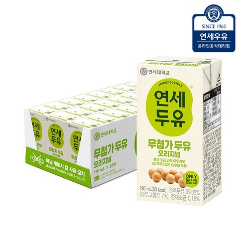 연세두유 무첨가두유190ml, 190ml, 24개