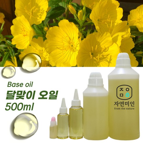 에코문 달맞이 오일 500ml / 달맞이꽃종자유 천연 화장품 비누 만들기 DIY 재료, 1개