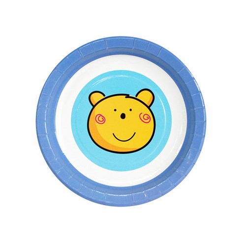 피플스파티 파티접시 죠이베어 18cm, 블루, 2개, 18개