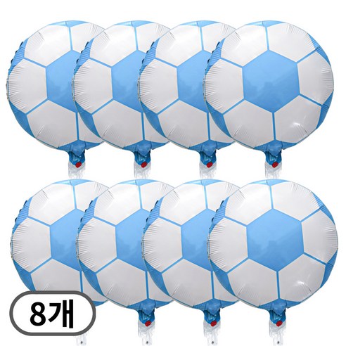 스마일파티 18인치 축구공 농구공 야구공 호일 풍선, 8개, 축구공-흰파