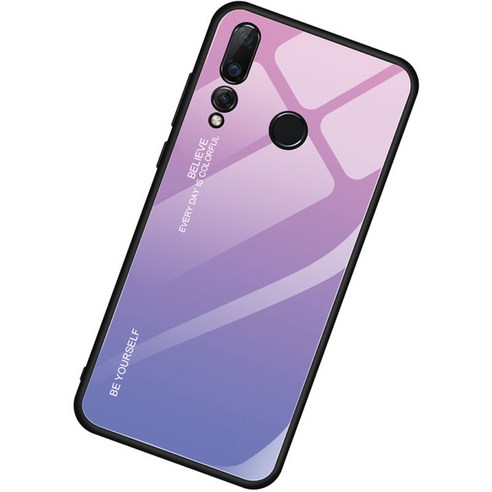 Huawei Nova 4 전화 케이스 그라디언트 오로라 강화 유리 후면 덮개 + 부드러운 TPU 범퍼 프레임 7 가지 색상, 02, {"사이즈":"15x7x1cm"}, {"수건소재":"설명"}