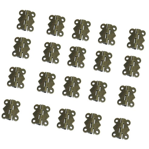 20Pcs 레트로 나비 도어 버트 힌지 헤비 듀티 고정 핀 광택 16*20mm, 청동, 철