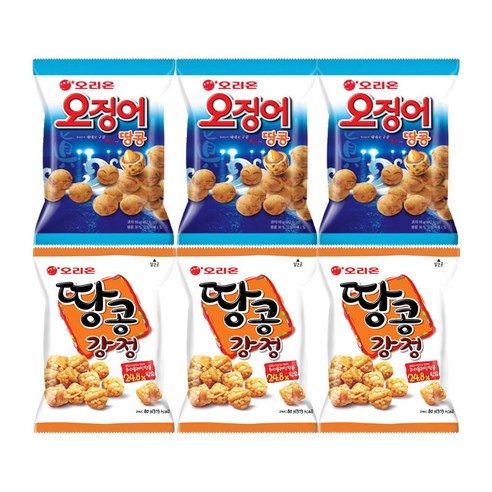 [달콤진] 오리온 오징어땅콩 98g + 땅콩강정 80g 3개씩