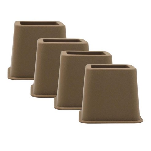 4 조각 화이트/브라운 가구 라이저 조정 가능한 소파 침대 테이블 책상 의자 라이저, 브라운 3 인치 4 개, 플라스틱