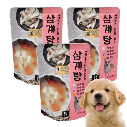 미음펫 강아지보양식 영양죽 국내생산 습식 간식, 3개, 100g, 삼계탕
