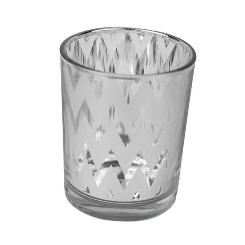 유리 봉헌 캔들 홀더 얼룩덜룩 한 골드-결혼식 및 가정 장식을위한 로맨틱 촛대 Tealight 캔들 컵, 파도 실버