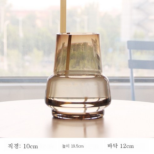 DFMEI 북유럽 유리 꽃병 투명 창의 거실 백합 장미 부귀죽 꽃꽂이 식탁 사무실 장식품", 트럼펫 카색''.