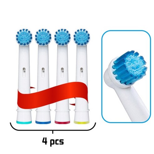 구강 b 전동 칫솔 헤드 교체 부착 브러시 예비 부품 4 개갑 정밀 클린 크로스 액션 3d 화이트 핫, EB17 4개, 4개