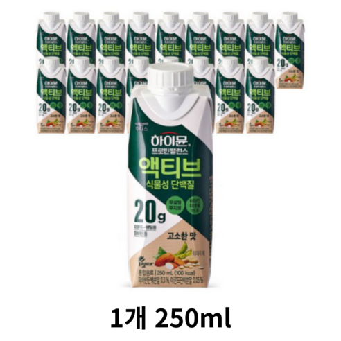 하이뮨 프로틴 밸런스 액티브 식물성 단백질 음료, 250ml, 18개