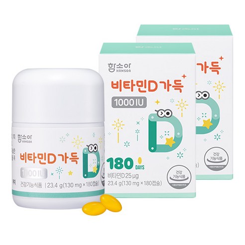 함소아 비타민D 1000IU 60p, 180정, 2개