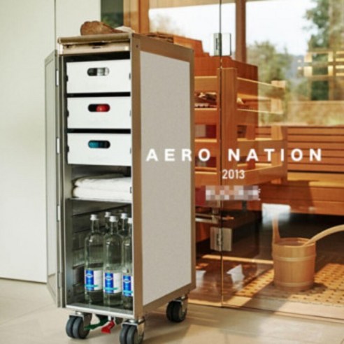 메종284 보더바 비행기 기내식 트롤리 항공 스토리지 웨건 수납카트, 4 플라스틱 서랍, 그레이