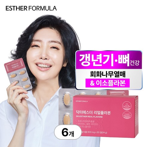 여에스더 리얼플라본 회화나무열매추출물 갱년기 영양제, 30정, 6박스
