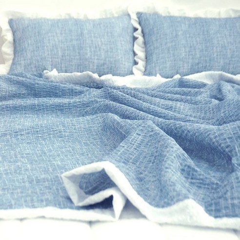 숙박  시어서커 여름 홑이불+침대패드+베개커버세트 S/SS Q