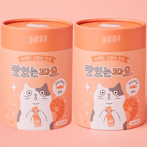 3651 맛있는 짜요 짜먹는 고양이 츄르 간식, 연어, 12g, 120개