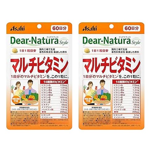 Asahi 디어 내츄라 멀티 비타민 타블렛, 2개, 60정
