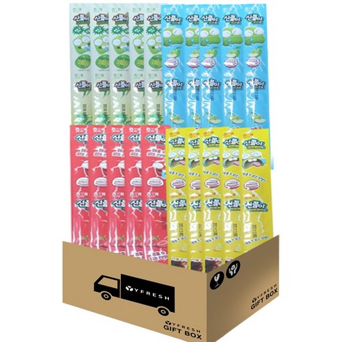 와이프레쉬)신쫄이 4종 딸기 레몬콜라 사과 샤인머스켓 24g x 5 총20개 + yfresh박스, 1개