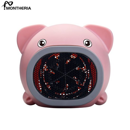 MONTHERIA 몬테리아 온풍기 전기난로 사무실 가정용 온풍기 미니히터, 돼지  핑크색450W, 돼지  핑크색450W