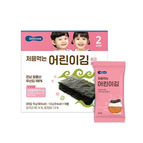 베베쿡 처음먹는 어린이김, 1개, 핑크솔트, 15g