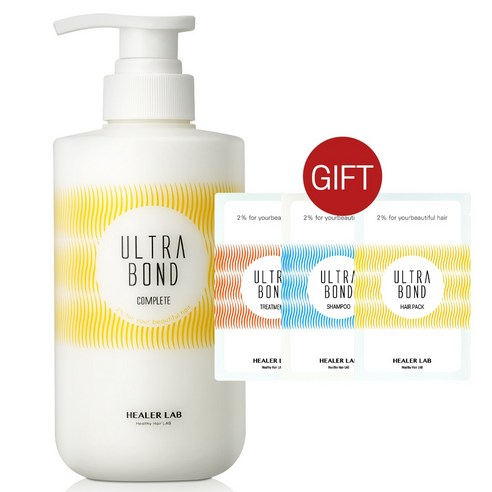 힐러랩 울트라본드 물미역 극손상헤어팩 상한머리복구 손상모 단백질 미용실 트리트먼트 머리영양제 500ml + 울트라본드 3종샘플, 1개 센녹 Best Top5