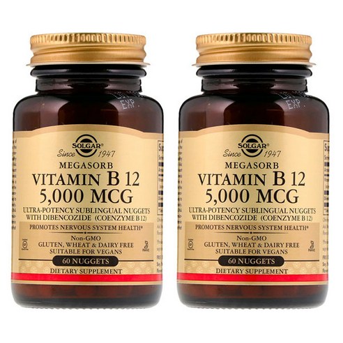 솔가 비타민 B12 5000mcg 너겟 비건, 2개, 60정