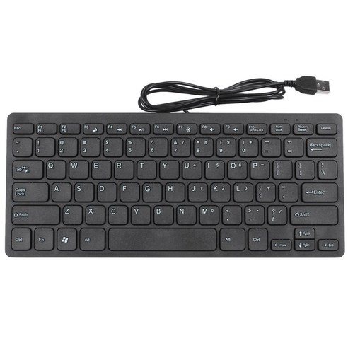노트북 PC 용 와이어 키보드 울트라 씬 조용한 작은 사이즈 78 키 미니 멀티미디어 USB 키보드, 하나, 보여진 바와 같이