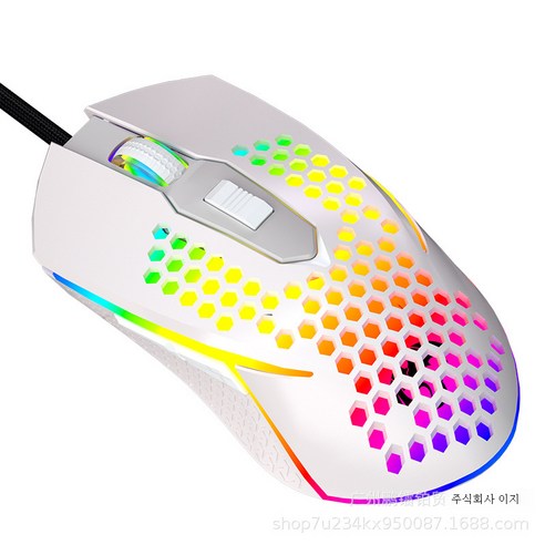 DFMEI 크랙 S50 컴퓨터 e스포츠 발광 마우스 매크로 정의 가능 RGB 사무용 유선 게임 마우스, S50 화이트