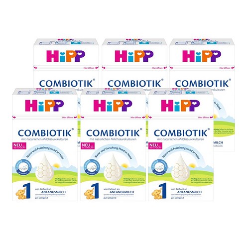 힙 콤비오틱 전분 분유 1단계, 600g, 6개