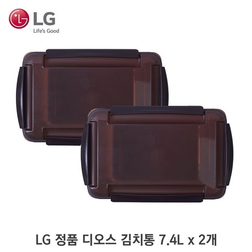 엘지 디오스 김치냉장고 김치통 추천상품 LG 정품 디오스 김치냉장고 김치통 용기 7.4리터 2개 AKC73369603